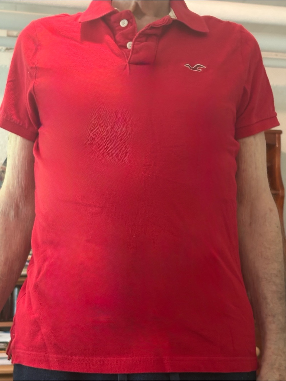 Hollister Red Kid's Short-Sleeve Polo with Embroidered Logo